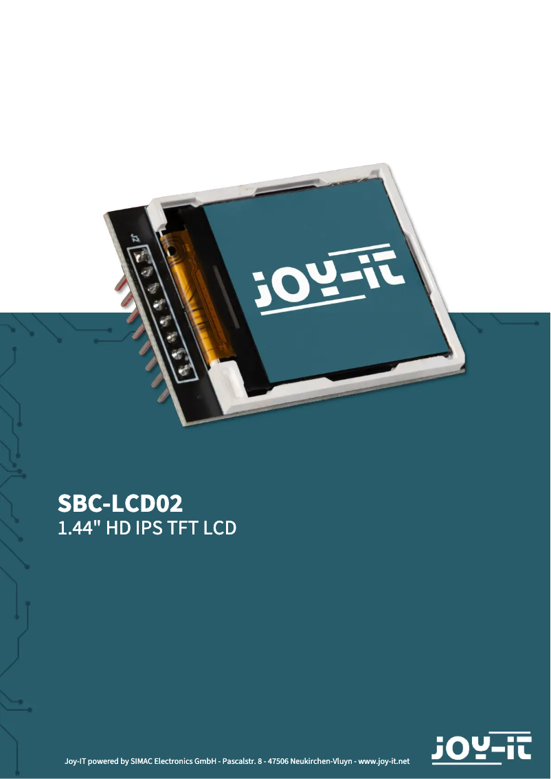 Page 1 de la notice Manuel utilisateur Joy-It SBC-LCD02