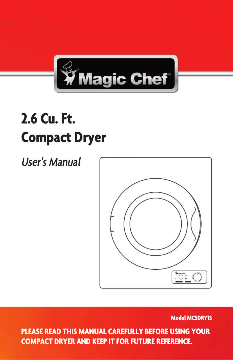 Image de la première page du manuel de l'appareil MCSDRY1S