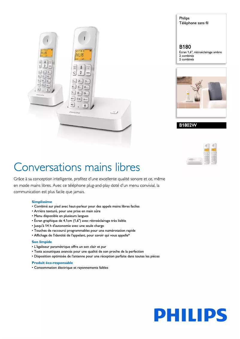First page image of the manual for B1802W