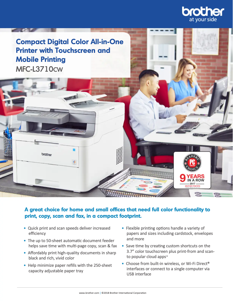 Page 1 de la notice Brochure Brother MFC-L3770CDW