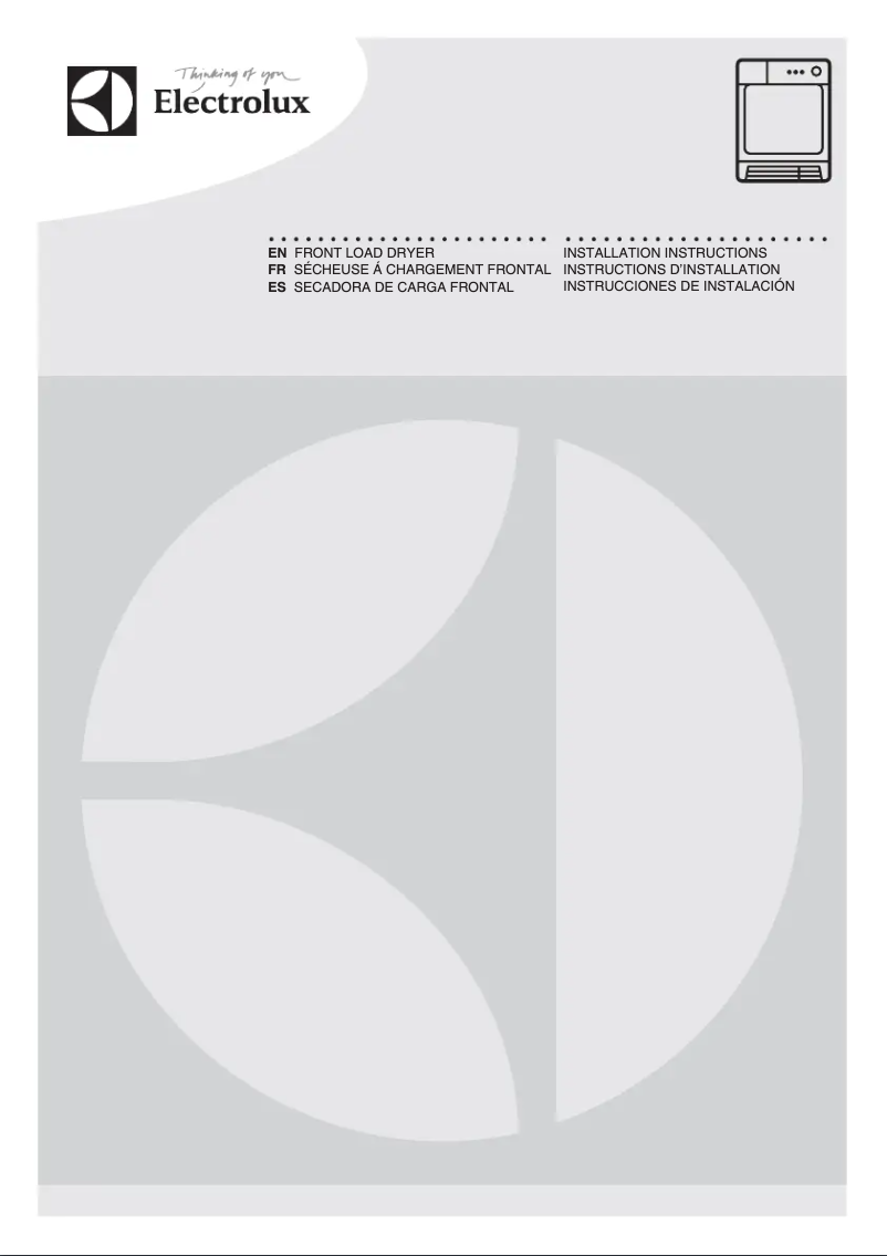 Page 1 de la notice Guide d'installation Electrolux EIED200QS