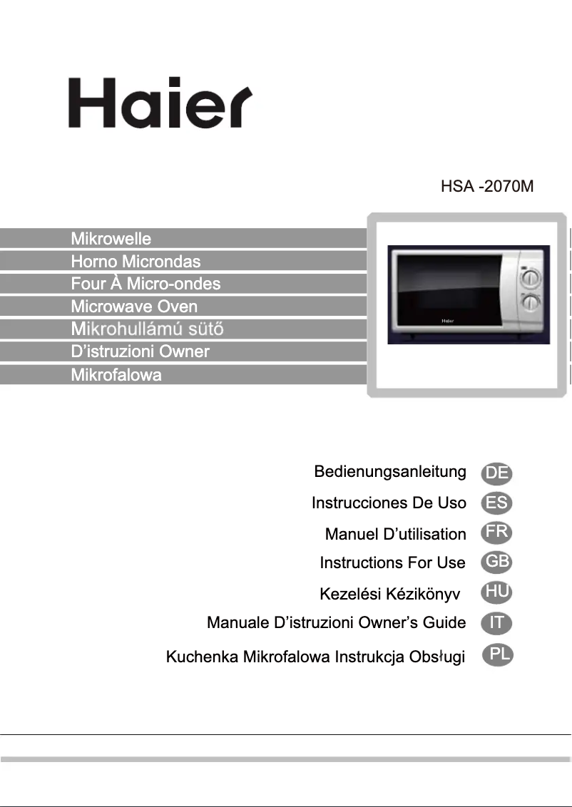 Página 1 del manual Manual de usuario Haier HSA-2070M