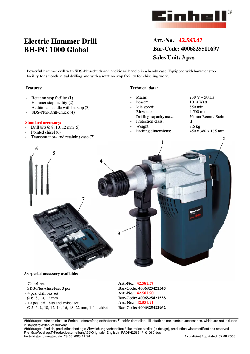 Page 1 de la notice Manuel utilisateur Global BH-PG 1000