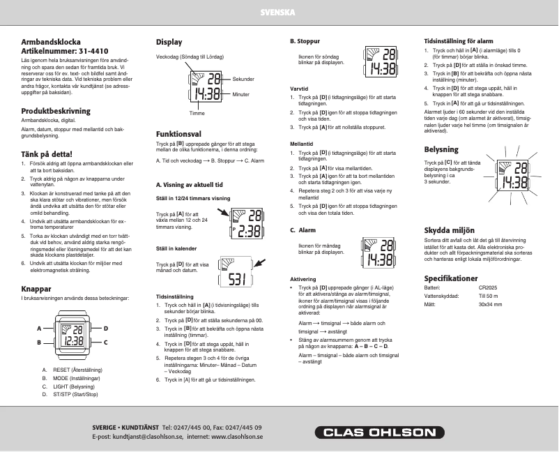 Page 1 de la notice Manuel utilisateur Prologue 31-4410