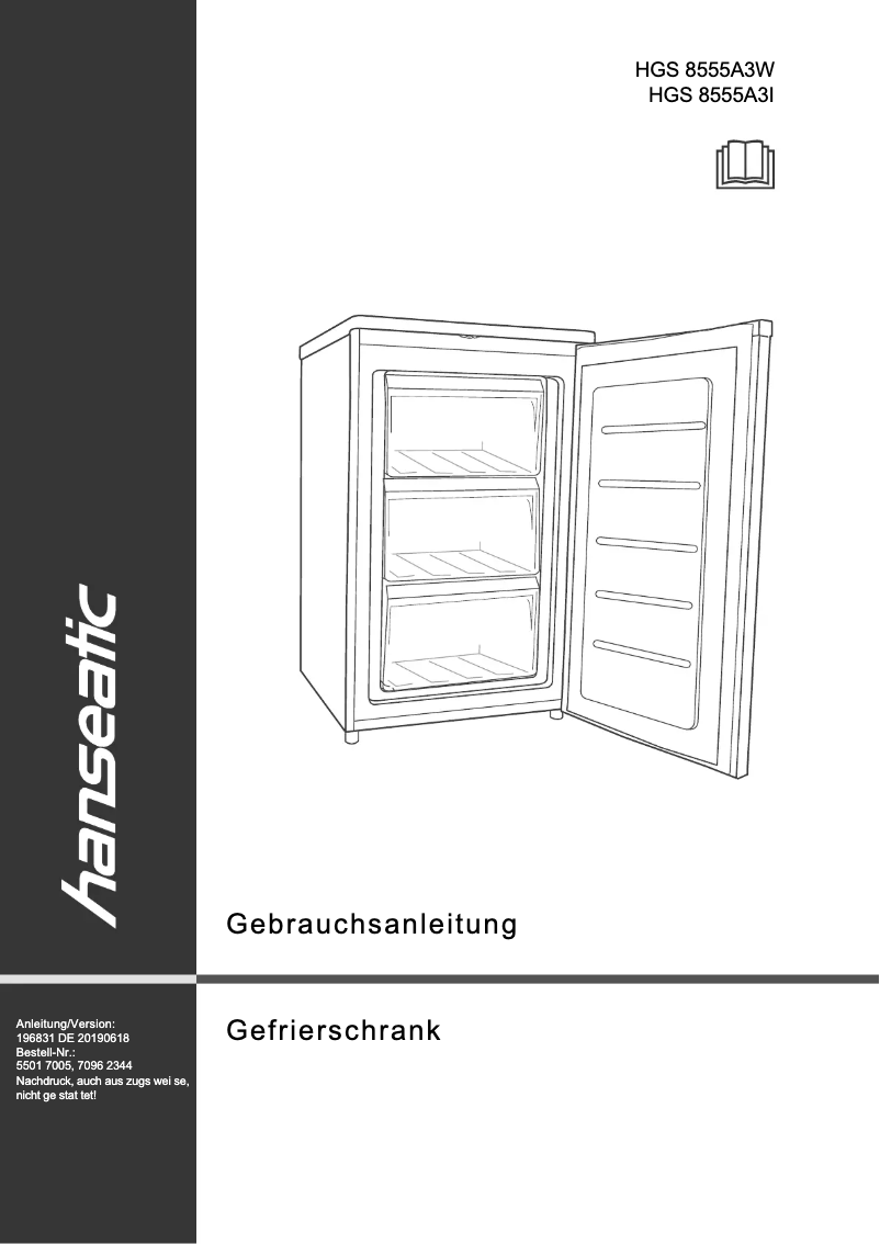 Image de la première page du manuel de l'appareil HGS8555A3I