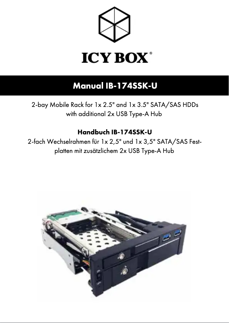 Page 1 de la notice Manuel utilisateur Icy Box IB-174SSK-U