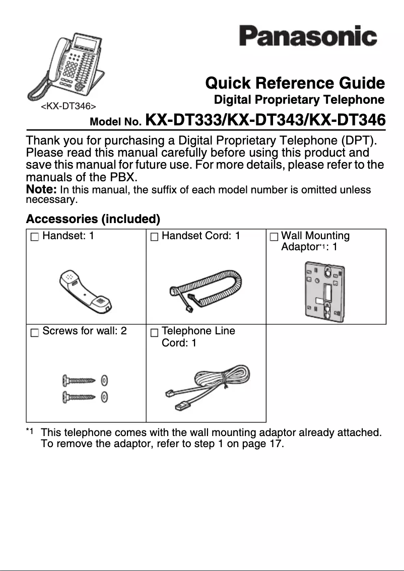 Página 1 del manual Manual de usuario Panasonic KX-DT346