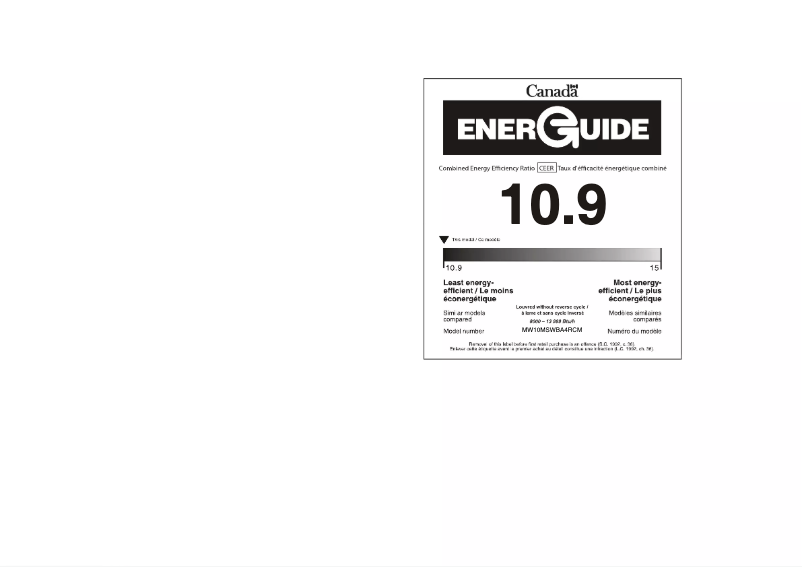 Image de la première page du manuel de l'appareil MW10MSWBA4RCM