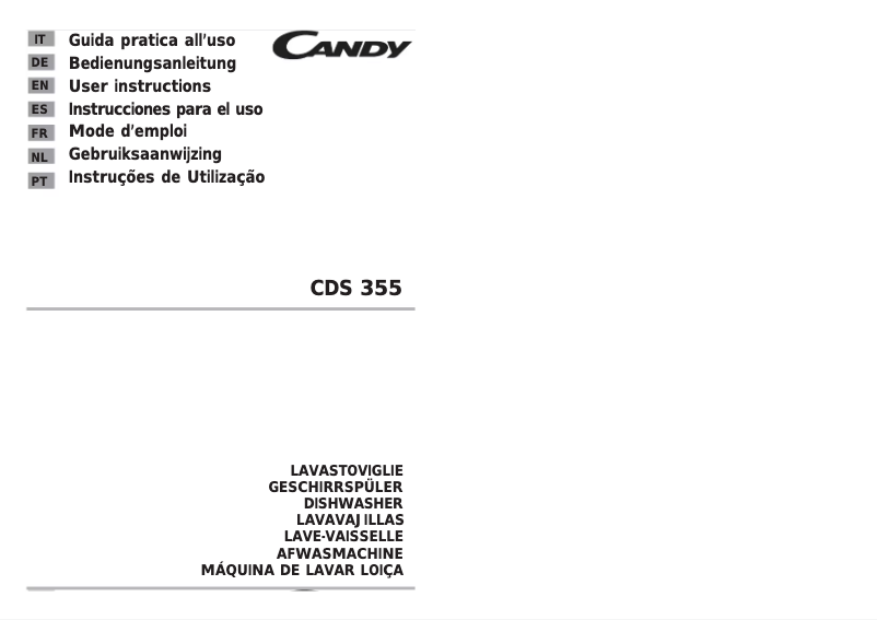 Page 1 de la notice Manuel utilisateur Candy CDS 355
