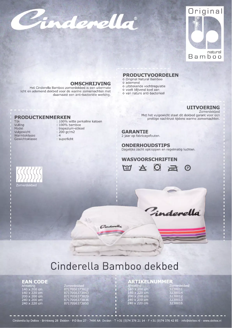 Page n°1 - Manuel utilisateur Cinderella Bamboo