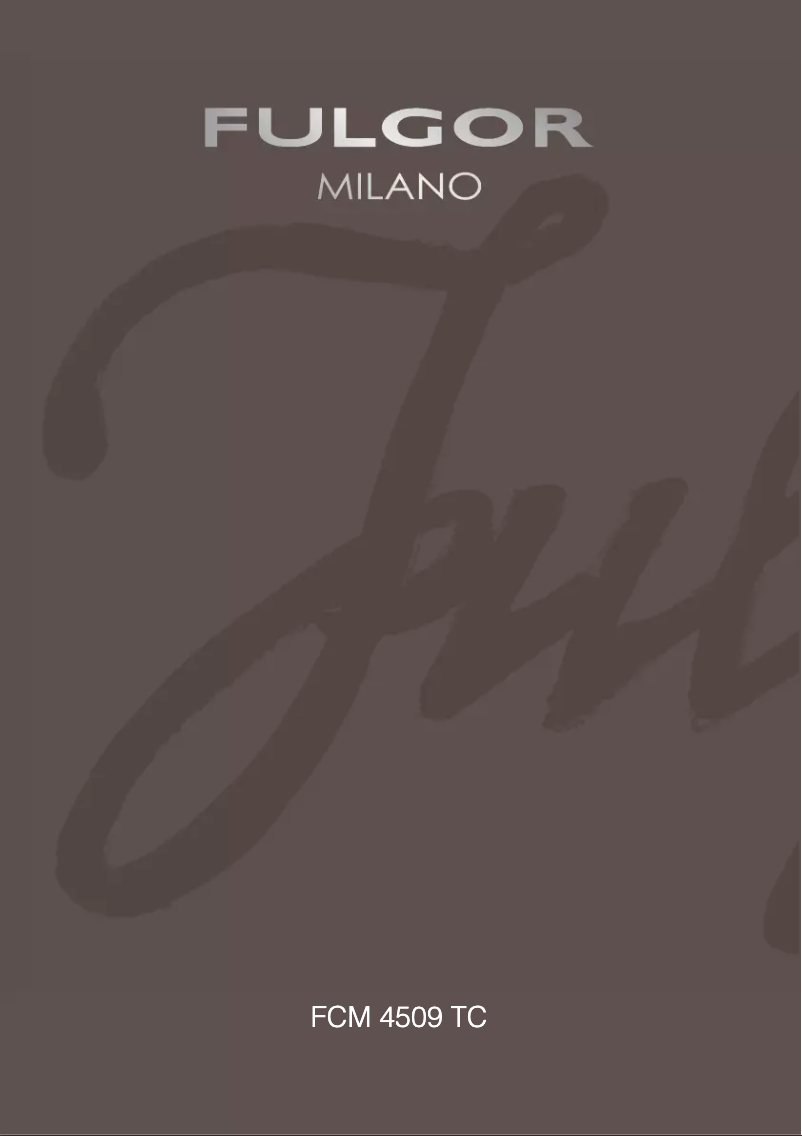 Page n°1 - Manuel utilisateur Fulgor Milano FCM 4509 TC BK