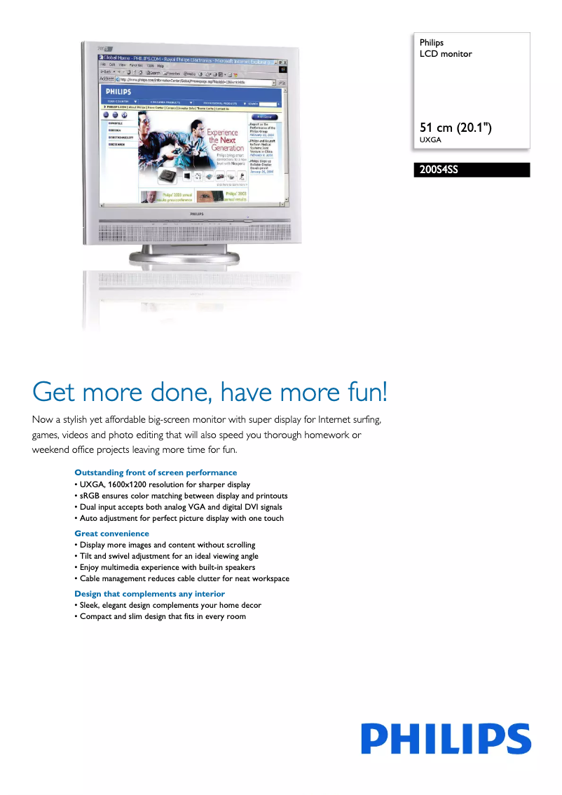 First page image of the manual for 200S4SS