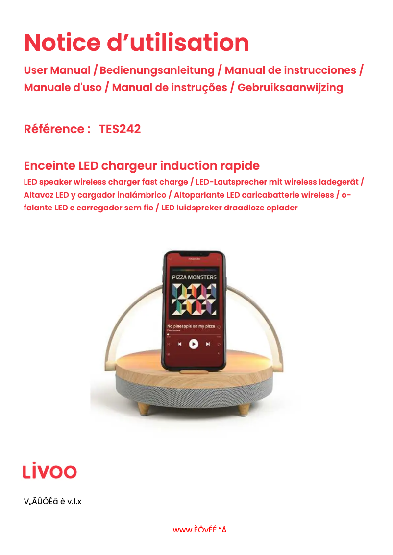 Page 1 de la notice Manuel utilisateur Livoo TES242