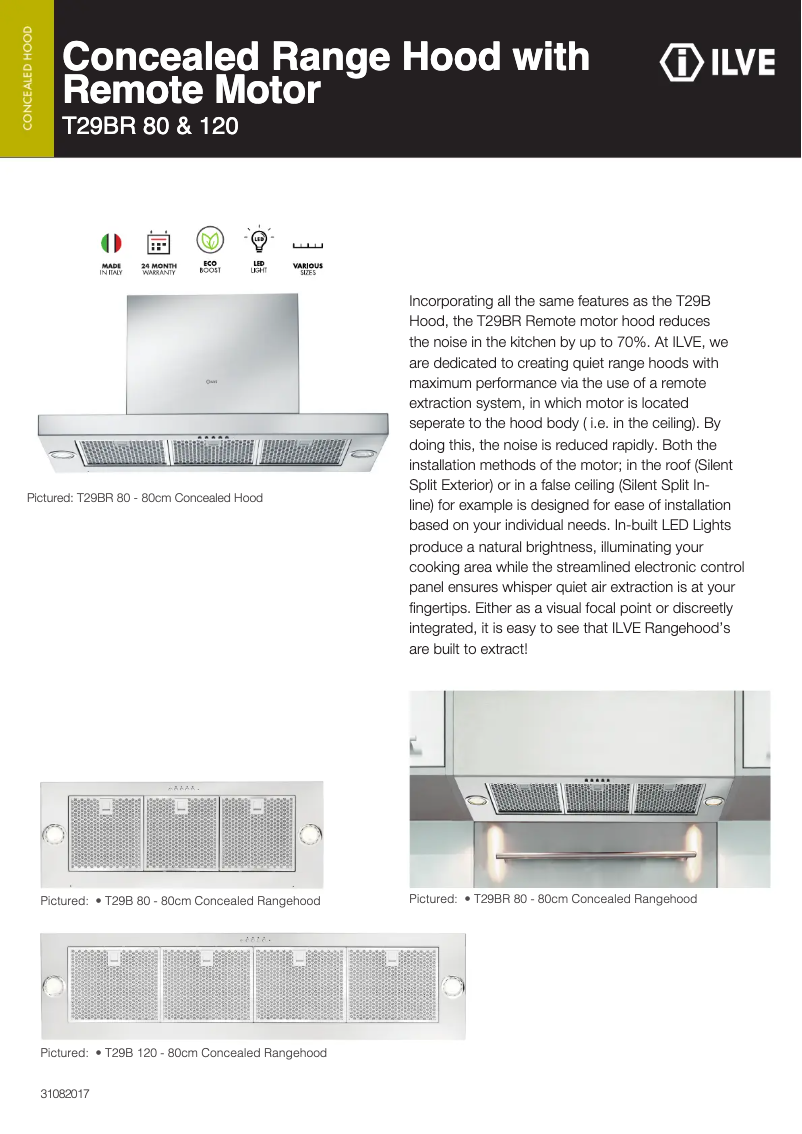 Page n°1 - Fiche technique Ilve T29BR/80