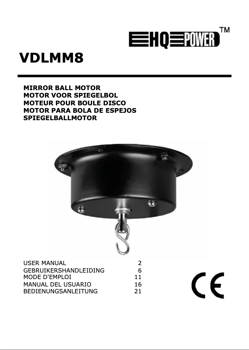 Page n°1 - Manuel utilisateur HQ Power VDLMM8