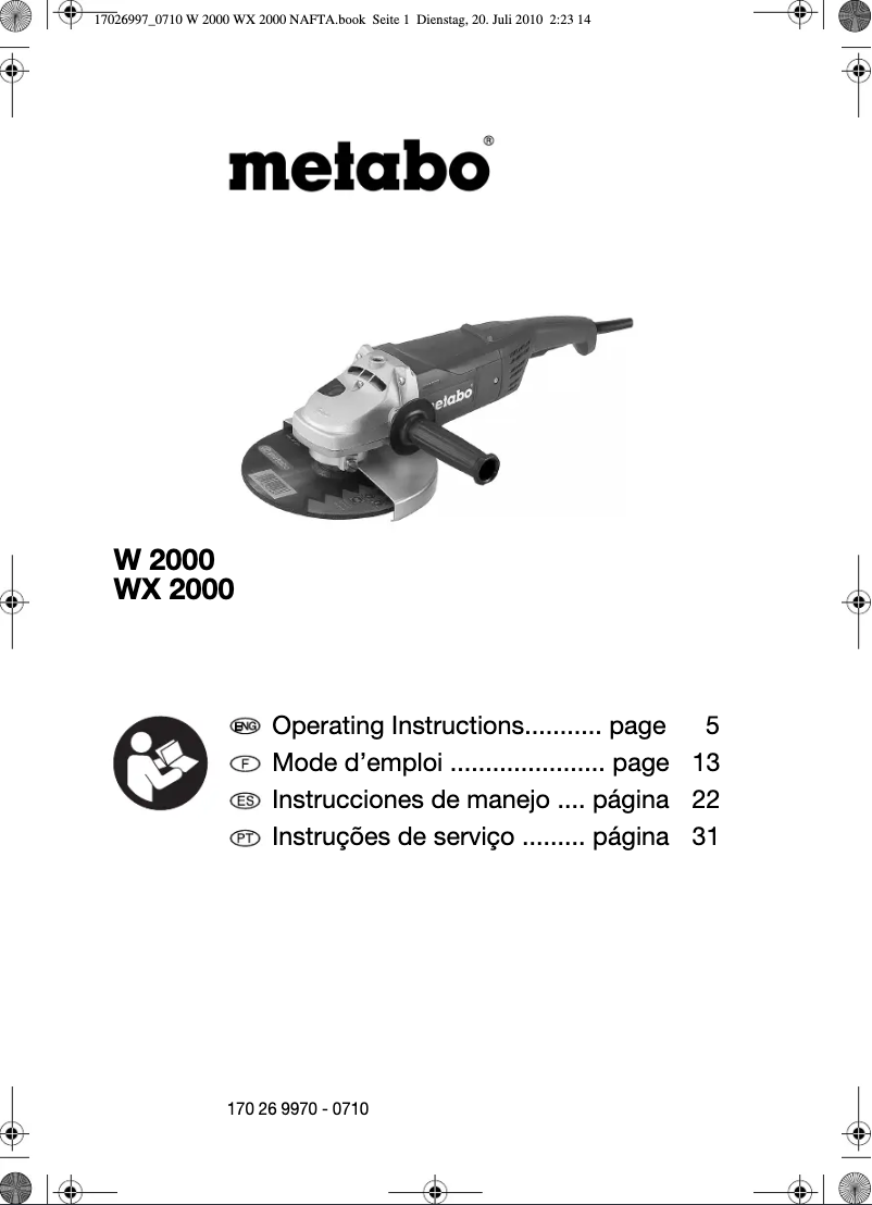 Image de la première page du manuel de l'appareil W2000 7 Inch