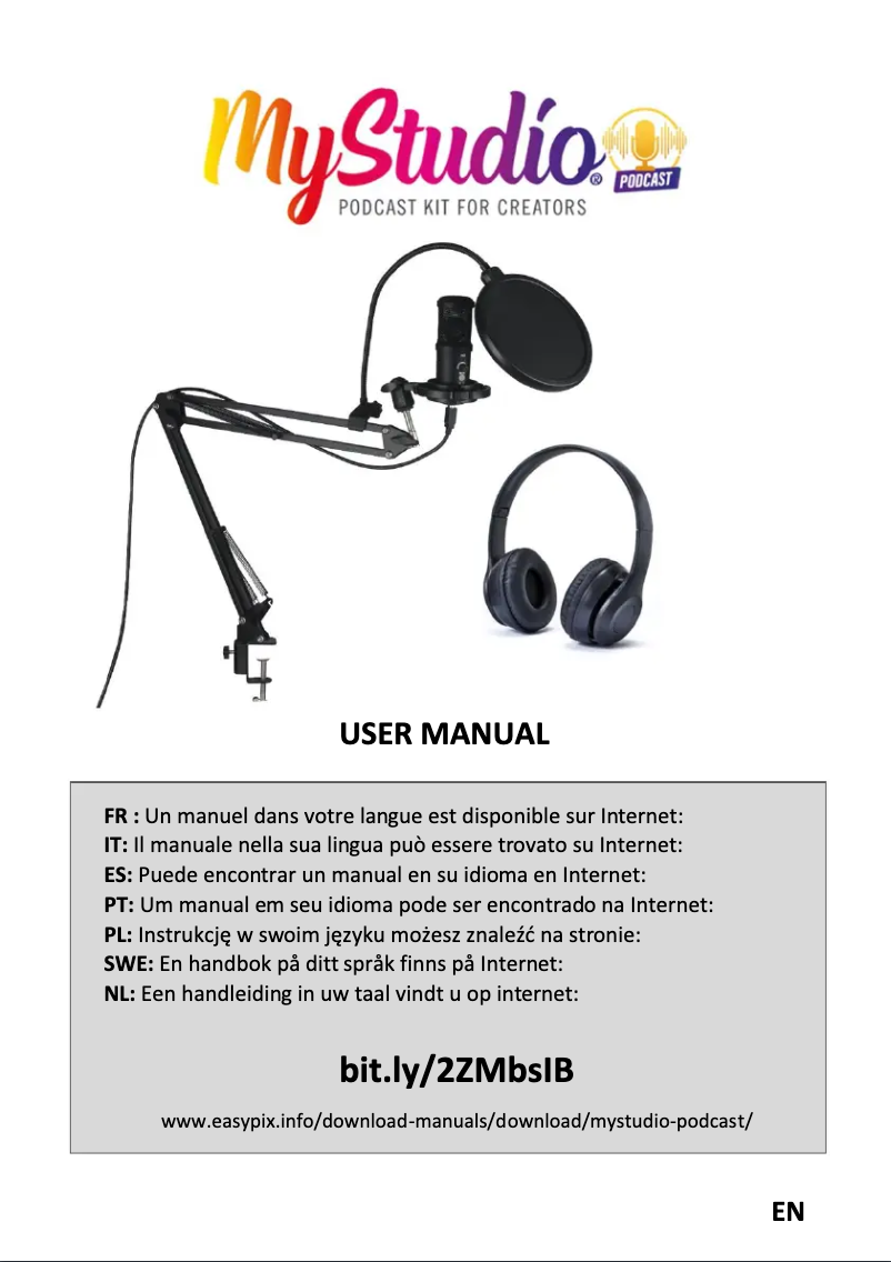 Image de la première page du manuel de l'appareil MyStudio Podcast