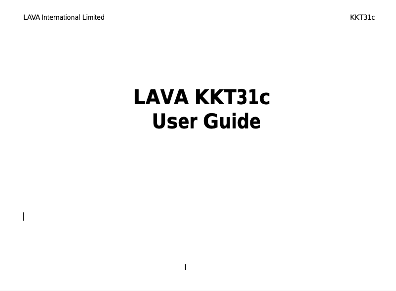 Page n°1 - Manuel utilisateur Lava KKT 31c