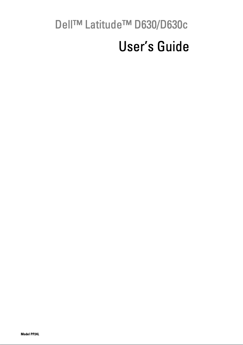 Page n°1 - Manuel utilisateur Dell Latitude D630 PP24L