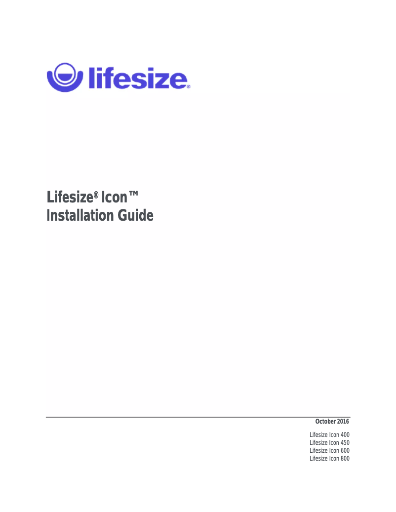 Page n°1 - Manuel utilisateur LifeSize Icon 600