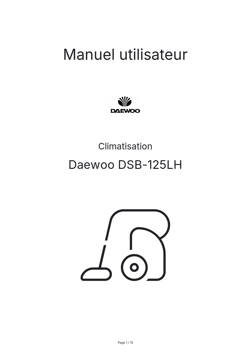 Page n°1 - Manuel utilisateur Daewoo DSB-125LH