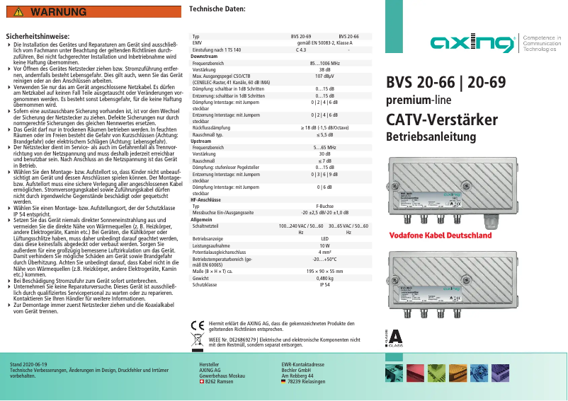 Page n°1 - Manuel utilisateur Axing BVS 20-69