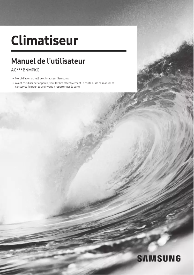 Page 1 de la notice Manuel utilisateur Samsung AC100BNMPKG