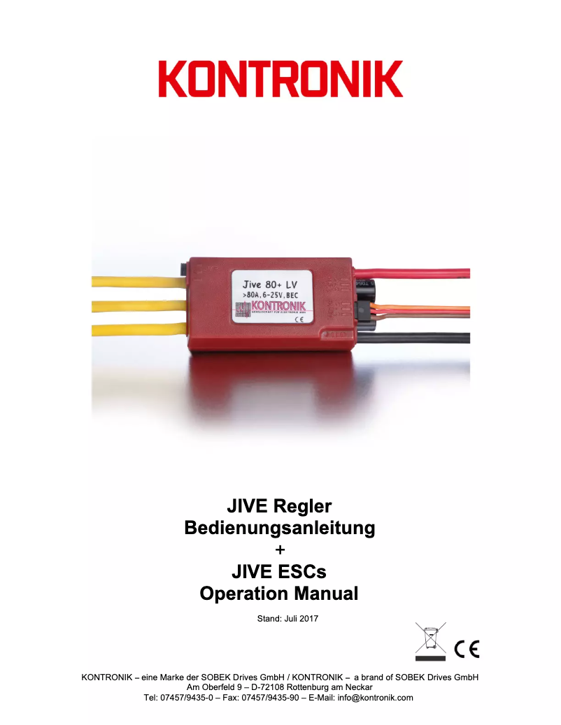 Page 1 de la notice Manuel utilisateur KONTRONIK JIVE 80+ LV