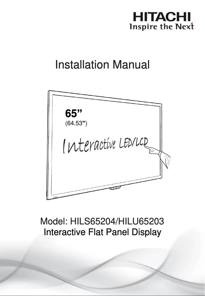 Page n°1 - Guide d'installation Hitachi = HILS65204