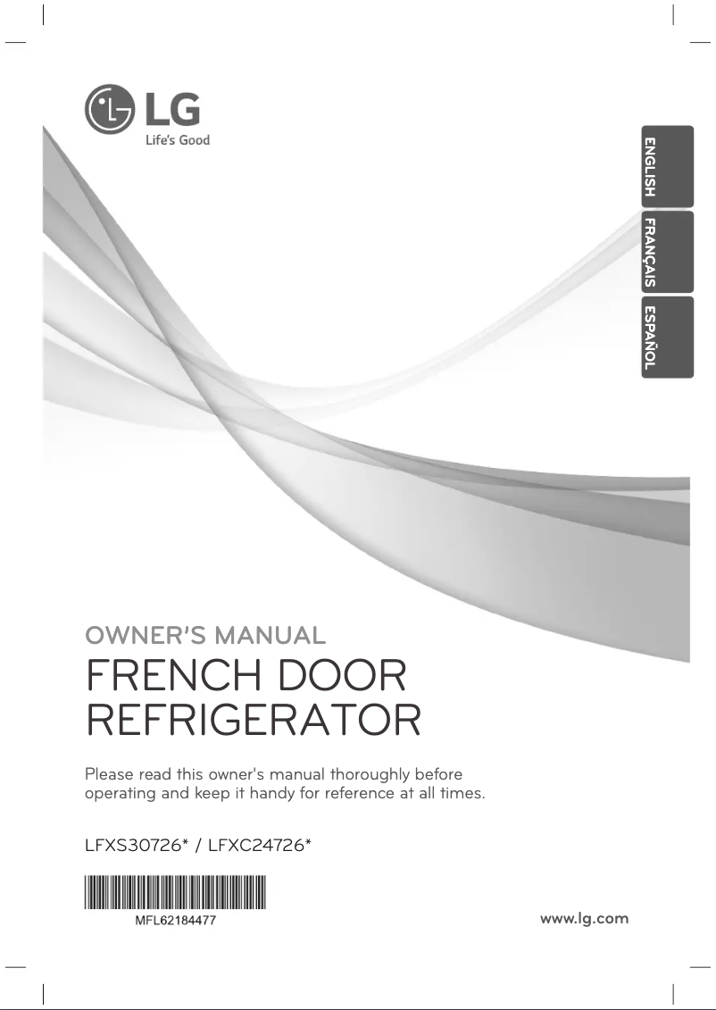 Page 1 de la notice Manuel utilisateur LG Diamond Collection LFXC24726D