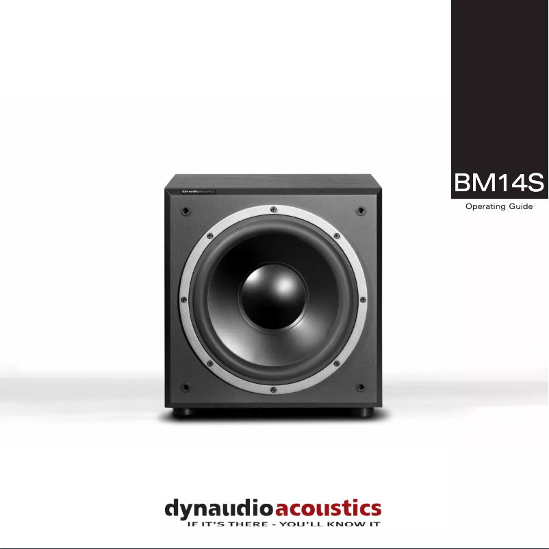 Page n°1 - Manuel utilisateur Dynaudio BM14S