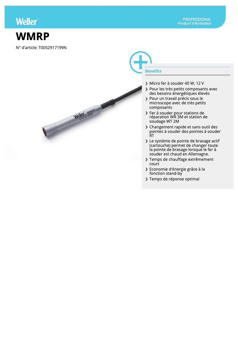 Image de la première page du manuel de l'appareil WMRP