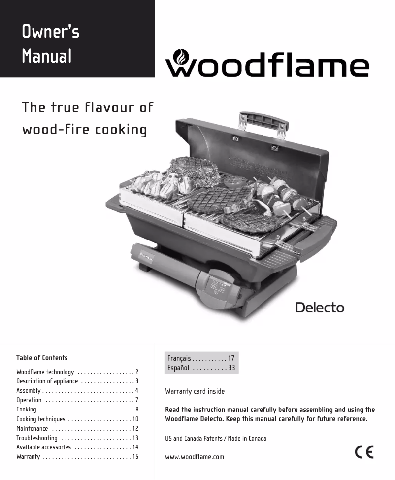 Page 1 de la notice Manuel utilisateur Woodflame Delecto
