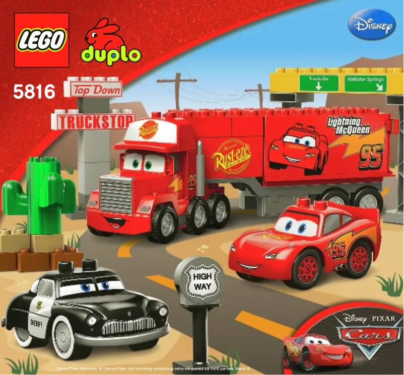 Page 1 de la notice Manuel utilisateur Lego DUPLO Cars