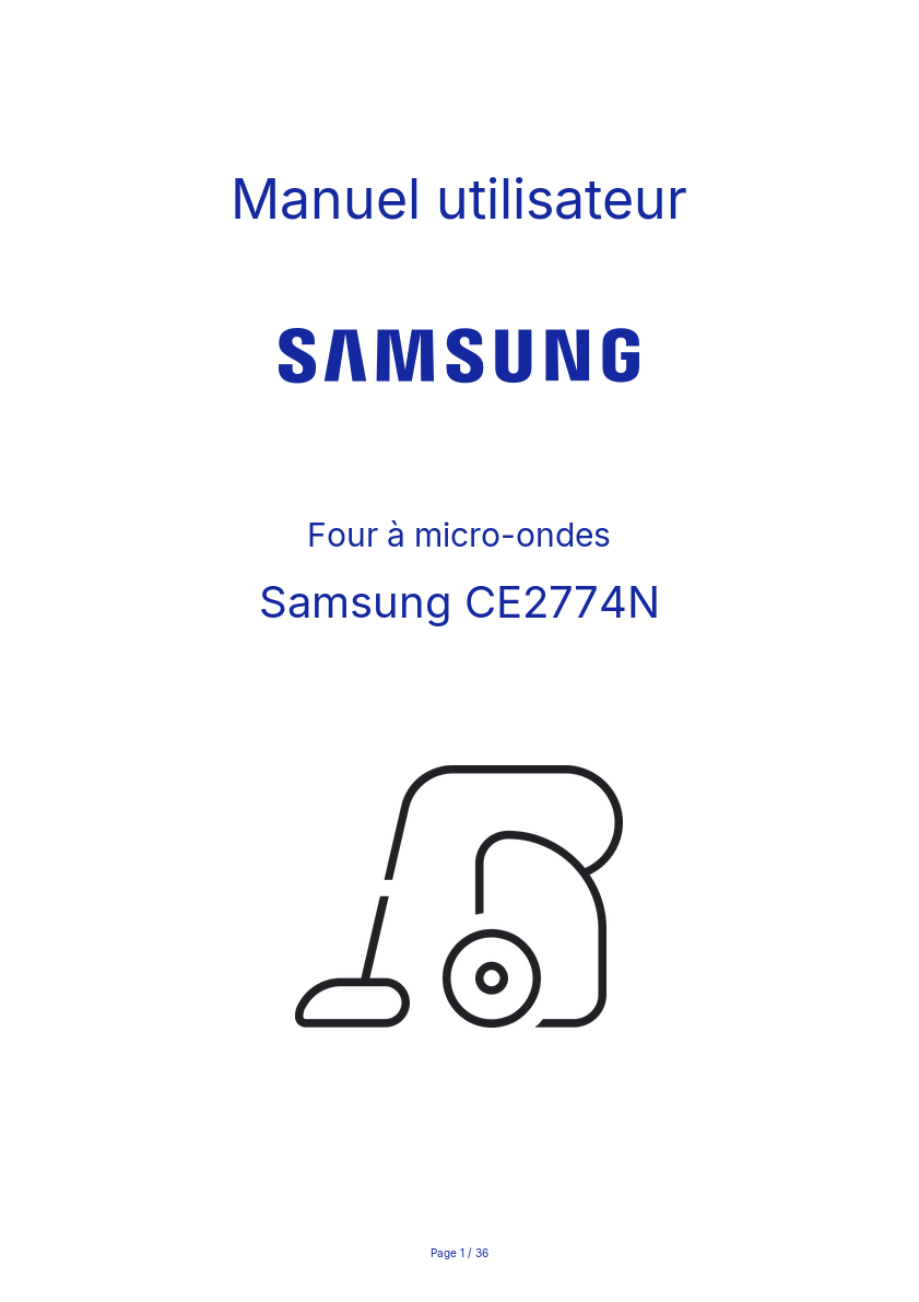 Page n°1 - Manuel utilisateur Samsung CE2774N