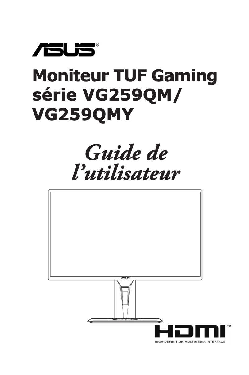 Page 1 de la notice Manuel utilisateur Asus TUF Gaming VG259QMY