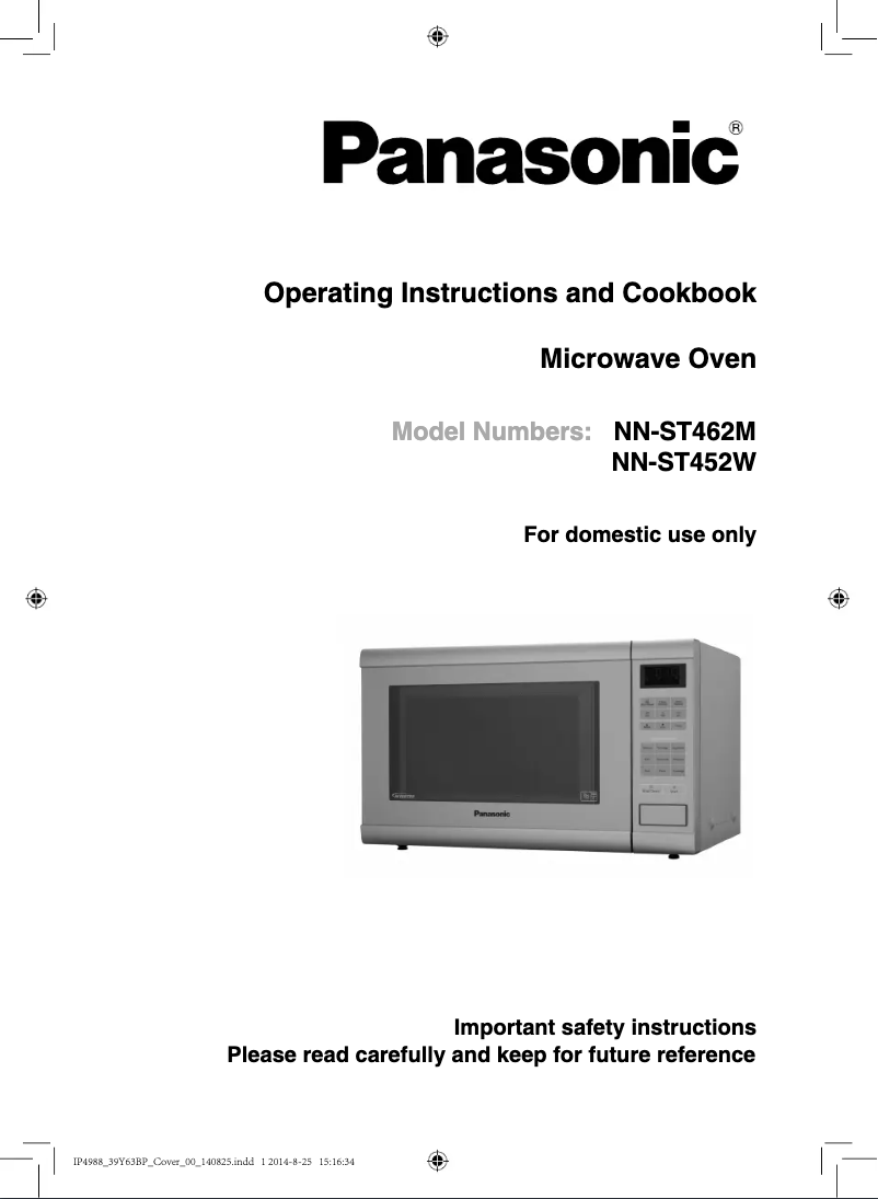 Page n°1 - Manuel utilisateur Panasonic NN-ST462M
