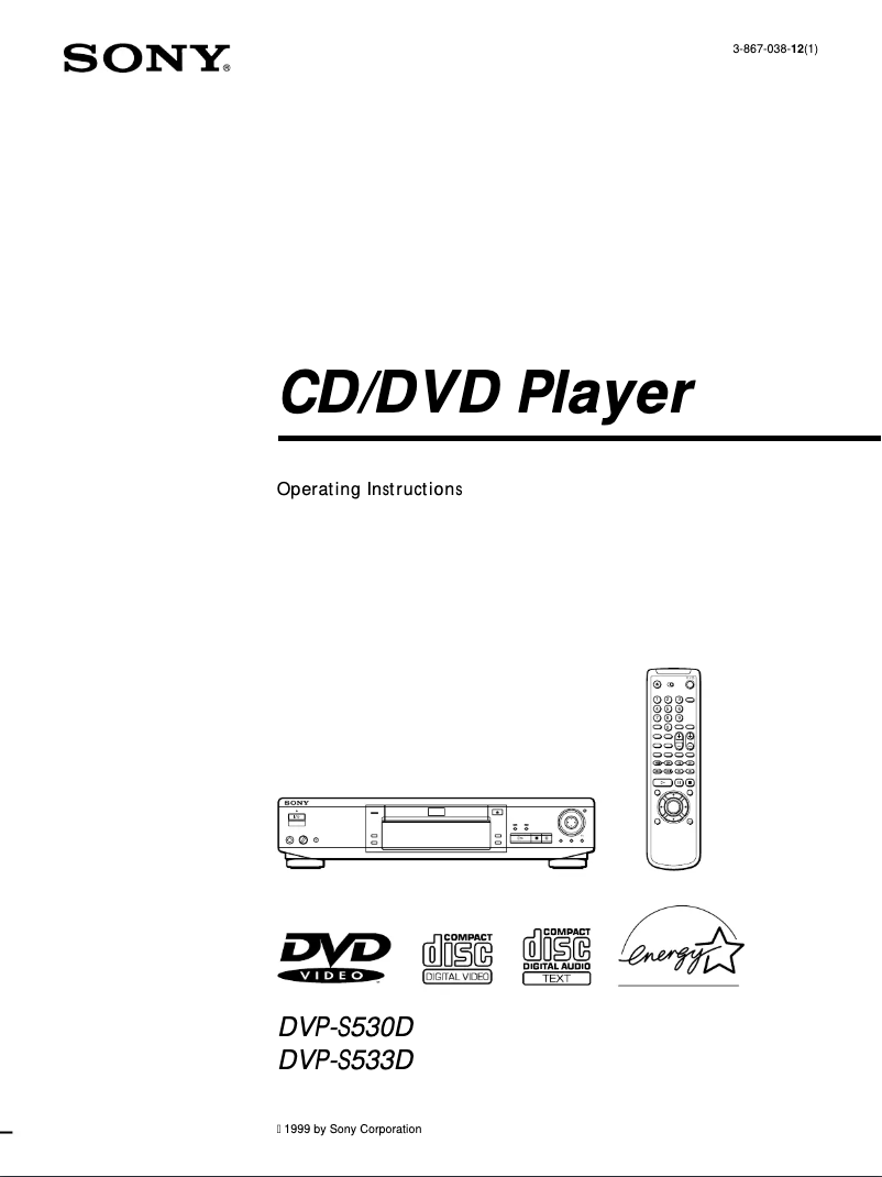 Page n°1 - Manuel utilisateur Sony DVP-S533D