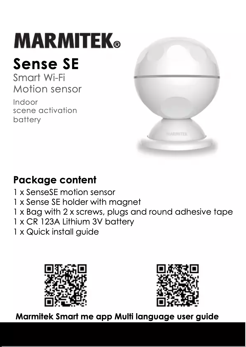 Page 1 de la notice Manuel utilisateur Marmitek Sense SE