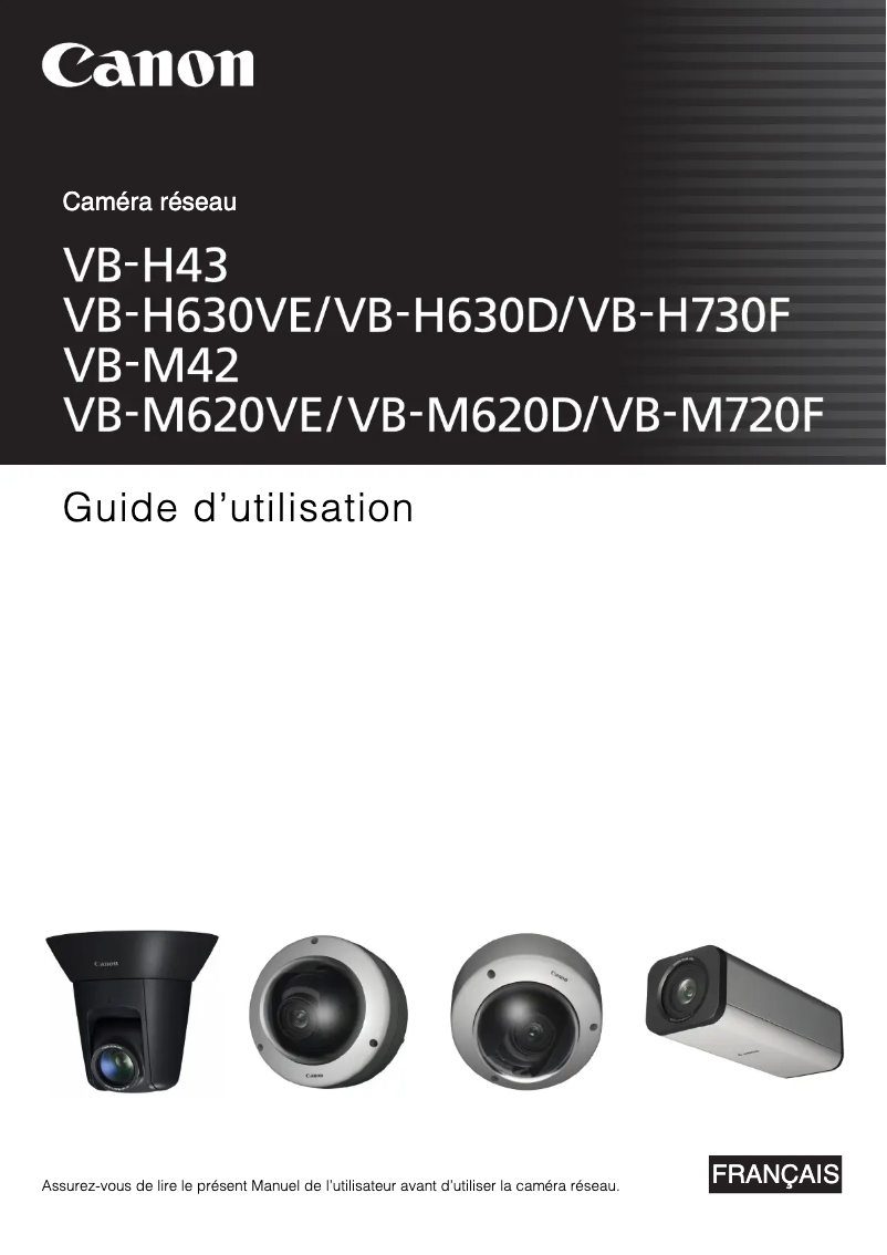 Page 1 de la notice Manuel utilisateur Canon VB-H630D