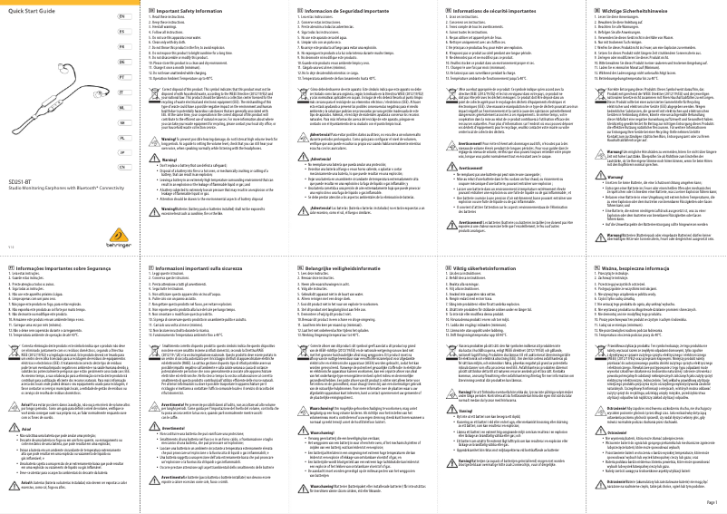 Image de la première page du manuel de l'appareil SD251-BT