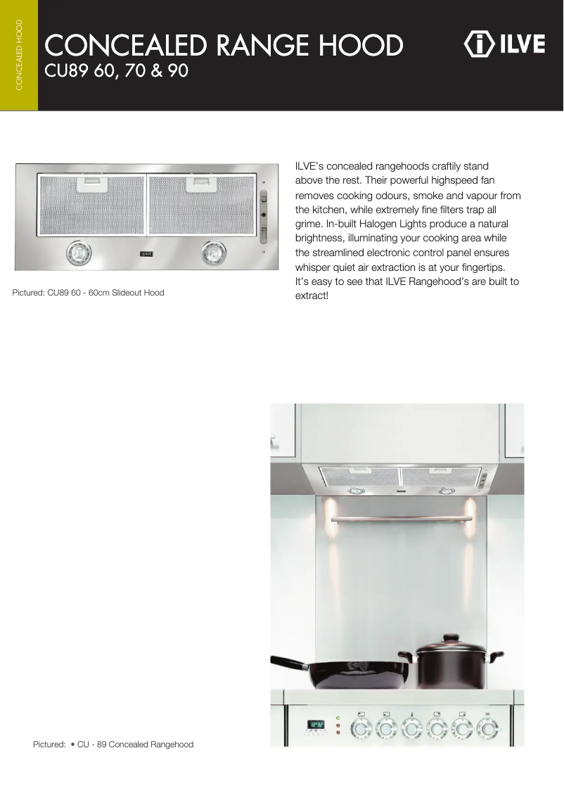 Page n°1 - Fiche technique Ilve CU89/60