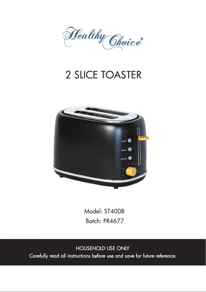 Page 1 de la notice Manuel utilisateur Healthy Choice ST300B