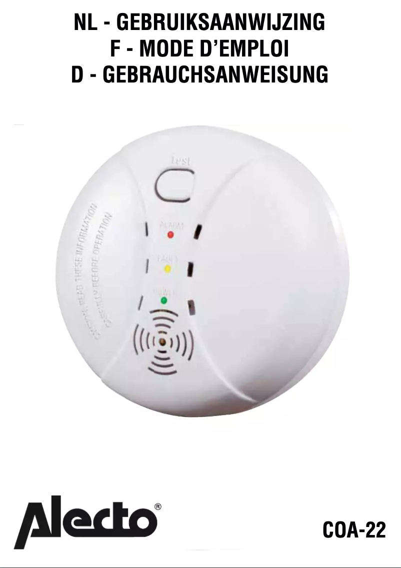 Image de la première page du manuel de l'appareil COA-22