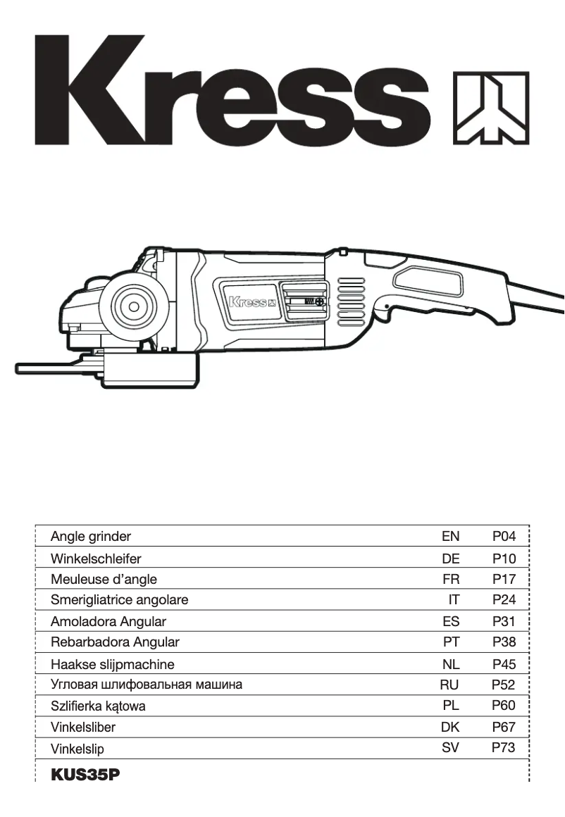 Page n°1 - Manuel utilisateur Kress KUS35P
