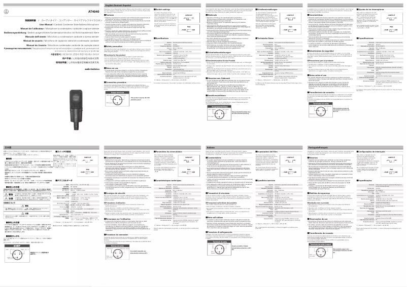 Page n°1 - Manuel utilisateur Audio-Technica AT4040
