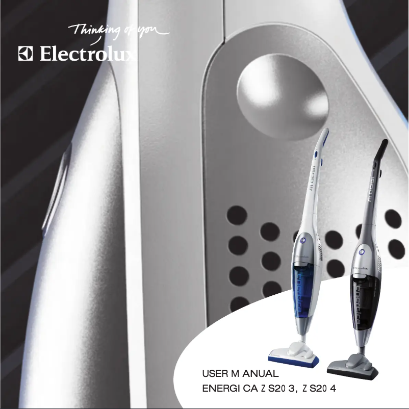 Page 1 de la notice Manuel utilisateur Electrolux ZS204A