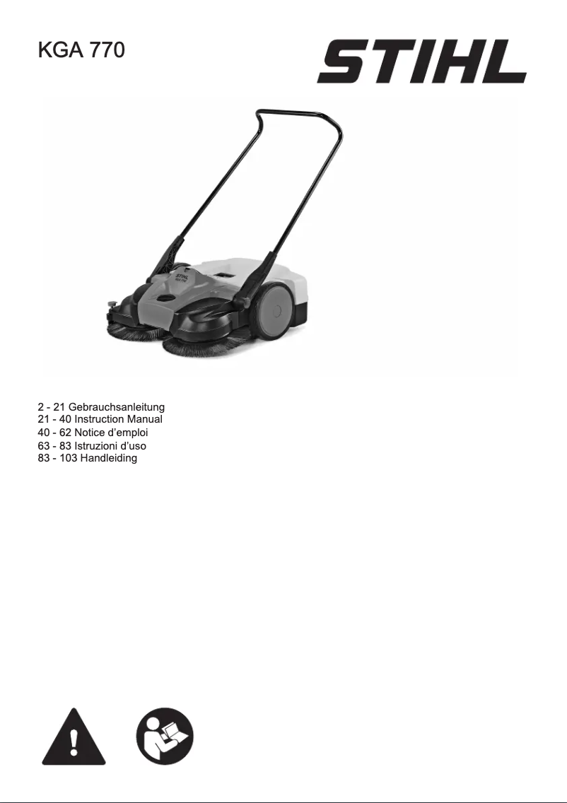 Page 1 de la notice Manuel utilisateur Stihl KGA 770