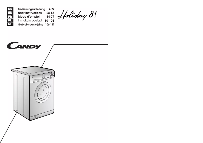 Page n°1 - Manuel utilisateur Candy LB HOLIDAY81