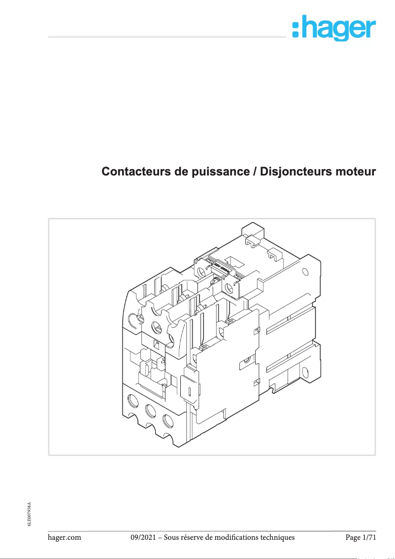 Page 1 de la notice Brochure Hager MZ521N